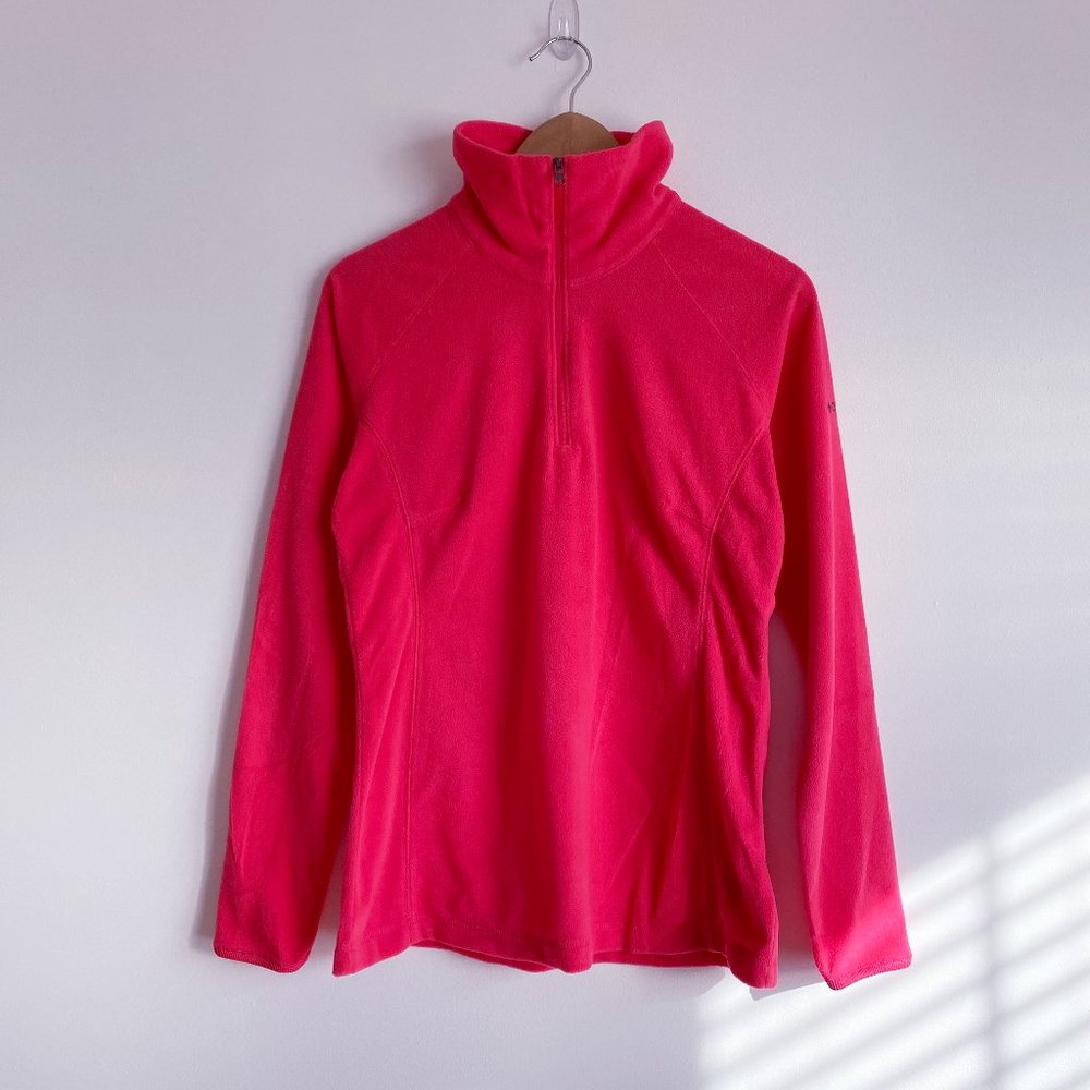 Columbia NWOT Women's Light Weight Fleece, Half Zip Pull Over, Pink, Size Medium